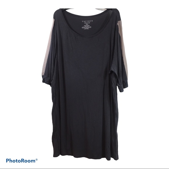 Cacique Other - Cacique Night Gown color block pink Sheer Sleeves